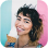 a woman eating ice cream